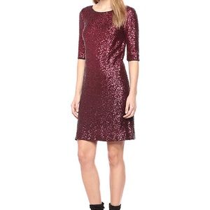 Betsey Johnson Burgundy Sequin Shift Dress